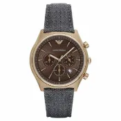大高雄鐘錶城 EMPORIO ARMANI 亞曼尼 AR1976 鄉村經典懷舊計時腕錶/咖啡面42mm｜樂天領券現折★全館特惠中★指定刷卡回饋10%