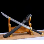 [龍泉劍莊]刀劍家居復古擺設 高錳鋼鍛打烙花 一體清腰刀冷兵器未開刃