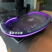 🔥廠家直銷🔥免運 新款德州撲克桌 帶遙控燈可變色籌碼桌 比賽桌 多款專業工