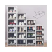 (店+)抽拉式透明鞋盒 3入組｜抽屜式／翻蓋式鞋盒｜布鞋・皮鞋收納盒｜透明收納鞋盒
