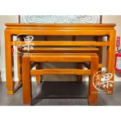 【果真興佛具】 網路限定~ 鹿港桌⚡送桌面玻璃⚡ 實木 鹿港體 三案桌 素面 南部體 鹿港神桌 平價神桌 大溪神桌
