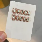 台灣出貨💅歐若拉穿戴甲 裸粉美甲貼片 細閃亮片甲片 氛圍感穿戴甲 大鑽美甲片 顯白假指甲 手工美甲貼片