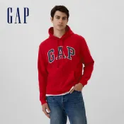 Gap 男裝 Logo刷毛帽T-紅色(674148)