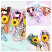 (店+)台灣發票快速出貨 畢業熊花束 畢業熊 畢業花束 香皂花束 情人節禮物 香皂花 乾燥花花束 禮物 向日葵 向日葵花束 畢業