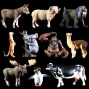 銀聯網日用品生活館 稀有野生動物模型玩具穿山甲奶牛猩猩馬羊駝毛驢蝙蝠綿羊山羊