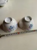 早期 大同窯 葡萄藤彩繪 飯碗 2入組 復古陶瓷碗 台灣老碗 懷舊餐具 湯碗 小碗 甜品碗 收藏擺飾 1150416