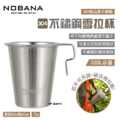 【Nobana】雪拉杯 300ml 304不鏽鋼杯 鋼杯 馬克杯 露營杯 可直火加熱 可堆疊 野炊 露營 悠遊戶外