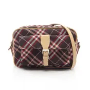 【DOKODEMO】【二手】 BURBERRY BLUE LABEL女士單肩包，格紋，波爾多紅，帆布和皮革材質，Nova 格紋