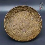 銀聯網日用品生活館 古玩銅器純銅大號壽星盤子福祿壽喜銅碟子萬壽無疆大號銅盤擺件1入
