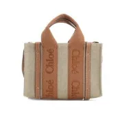 Chloe Woody tote bag帆布迷你兩用包(灰褐色)
