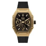 展示福利品 Ice Watch ICE BOLIDAY 鋁方框三眼 34mm-黑色矽膠手錶 出清品