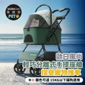 【PChome 24h購物】摩達客-歐日風尚輕巧分離式手提座艙摺疊寵物推車/兩色可選/15KG以下猫狗適用 R99N