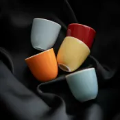 全球選品1館 生活百貨 顏色釉玉泥聞香杯小號純色茶杯品茗杯單杯家用喝茶杯陶瓷功夫茶具