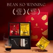 【cama cafe】職人禮盒(咖啡濾掛8gx20包;義式咖啡豆/果樹女神+304不鏽鋼手沖壺1個)