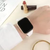 【Watchband】Apple Watch 全系列通用錶帶 蘋果手錶替用錶帶 純色樹脂 壓克力錶帶(白色)