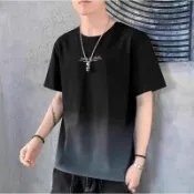 男生漸層印花短袖 韓版短T短袖上衣 短袖T恤男 男生衣服男女衣著 印花T 短袖上衣 大學T 短T(ZT112)【壹號站】