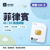 (店+)【AOTEX 奧特克斯】菲律賓上網卡 菲律賓網卡 菲律賓SIM卡 4G/5G高速網路 吃到飽/每日流量