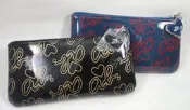 〈100%專櫃新品〉 agnes b. 小b ab heart  草寫 漆皮 漆亮 藍色 化妝包/零錢包/筆袋/鉛筆盒 (另有黑色)