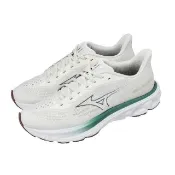 【MIZUNO 美津濃】慢跑鞋 Wave Skyrise 7 男鞋 白 綠 緩衝 路跑 運動鞋 J1GC2609-04