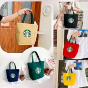 6色🌈星巴克帆布袋 品牌款手提袋 Starbucks 飯盒袋 帆布手提包 便攜時尚 外出 星巴克手提袋