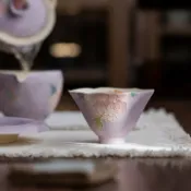 全球選品1館 生活百貨 高顏值手繪牡丹斗笠杯茶杯家用陶瓷功夫茶具喝茶杯品茗杯主人杯