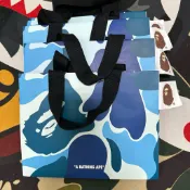 現貨 日本帶回 正品 A BATHING APE Bape 提袋 紙袋 藍色迷彩