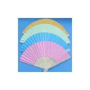 (店+)8英吋 彩色扇子 空白扇子 /一支入 21cm 無圖 彩繪扇子 手繪扇 日本扇子 小紙摺竹片單面紙 -AA5485