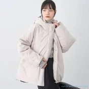 〚earth music〛環保再生材質可拆式連帽鋪棉大衣外套