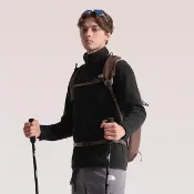 【The North Face】北面男款黑色舒適保暖抓絨外套｜8FJ3JK3
