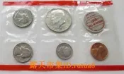 現貨！【滿300出貨】含肯尼迪銀幣1969年 美國5枚套幣1-5-10-25-50分造幣廠紀念章塑封