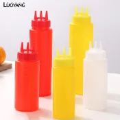洛陽牡丹 擠醬瓶工廠調料瓶PE材質三孔沙拉醬瓶廚房用品擠壓式醬料瓶