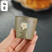 【化雲】宜興原礦紫砂主人杯精品泥繪聞香杯品茗杯功夫茶具小杯口杯茶具