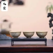 【化雲】宜興原礦紫砂杯純手工精品高級泥繪主人杯客杯單人杯品茗杯聞香杯