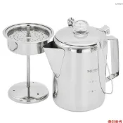 [新] 1.2L 戶外 9 杯不銹鋼過濾器咖啡壺咖啡機適用於露營家庭廚房