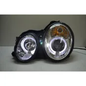 全新賓士 1999-2002 CLK W208 LED光圈 黑框 晶鑽 魚眼投射大燈