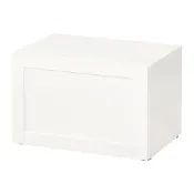 【IKEA 宜家家居】BESTÅ 附門片層架組, 白色/hanviken 白色, 60x42x38 公分