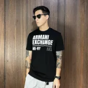 美國百分百【全新真品】Armani Exchange 短袖 T恤 AX 上衣 logo 短T 黑色 CM69