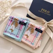 【RALPH LAUREN】POLO BEAR 格紋滿版小熊純棉手帕領巾(3款任選 48×48cm 日本製 附品牌紙袋)
