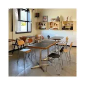 (店+)網紅咖啡廳甜品店大理石桌椅組合美式復古酒館桌椅組合小酒館餐桌