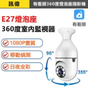 訊億👍Yoosee 360度燈泡座攝影機【自動追蹤旋轉 1080P智慧全彩 E27燈泡座】有看頭APP遠端監視器