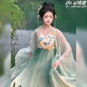 台灣現貨【四季春】唐制訶子裙漢服女成人大袖衫刺繡漢元素學生漢服女夏
