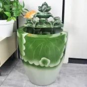 優選❤️陶瓷水循環流水古法養魚缸客廳玄關風水缸陽臺裝飾缸噴泉擺件造景