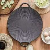 全球選品1館 生活百貨 螺紋烤盤戶外卡式爐家用煎烤烤肉盤鐵板燒盤電磁爐鑄鐵烤盤
