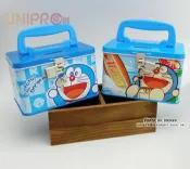 UNIPRO優鋪 【UNIPRO】哆啦A夢 Doraemon 正版 手提附鎖方形存錢筒 撲滿 鐵盒 收納盒 小叮噹 儲蓄 藏寶盒 台製