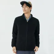 【PONY】奧粒絨立領外套 保暖中層衣 柔軟舒適 休閒夾克 合身版型 男 黑