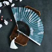 熱賣 古典金屬骨架 鐵扇子 合金扇子 金屬 折扇 男 鋁合金 折扇 霸氣白色 流蘇 古風山河令