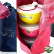 《好媳婦》寶石牌【豆豆316不鏽鋼兒童碗三入隔熱碗11.5cm/Y-235S/附湯匙/附提袋便當袋】幼稚園餐具/3色碗