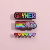 Pride Rainbow Gaymer 琺瑯別針卡通 Gaymer 胸針翻領別針徽章 LGBTQ 珠寶禮物送給朋友