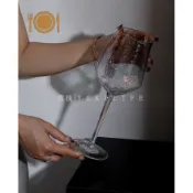 🔥臺灣熱銷🔥【🌈古典法式七彩錘紋高腳紅酒杯｜手工水晶玻璃杯🍷高顏值葡萄酒杯】