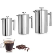 304 stainless steel French press coffee pot, double-layer Fr